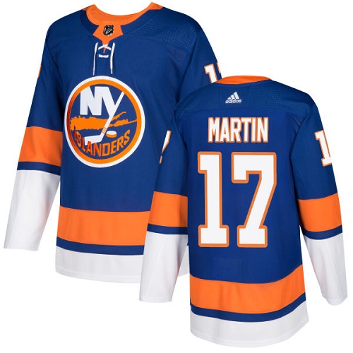 Adidas Men NEW York Islanders #17 Matt Martin Royal Blue Home Authentic Stitched NHL Jersey